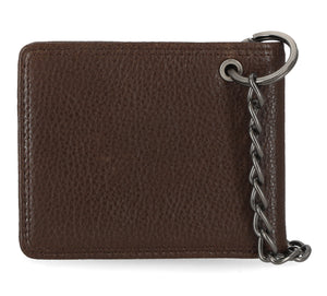 Harley-Davidson Men's Genuine Leather Iconic B&S Eagle Bifold Wallet, Brown MWM041
