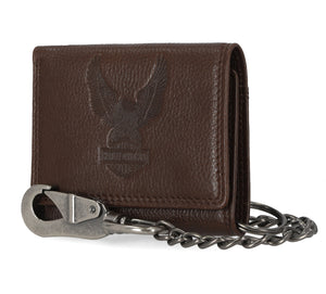 Harley-Davidson Men's Classic Genuine Leather Iconic B&S Eagle Wallet, Brown MWM040/34