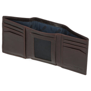Harley-Davidson Men's Bar & Shield Plate Tri-Fold Leather Wallet MWM044, Oxblood Brown