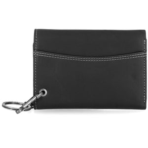 Harley-Davidson Men's Bar & Shield Embossed Trifold Chain Leather Wallet, Black MWM120/08
