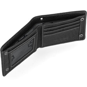 Harley-Davidson Men's B&S Logo Croco RFID Billfold Chain Wallet, Black MWM128/08