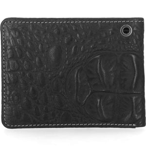Harley-Davidson Men's B&S Logo Croco RFID Billfold Chain Wallet, Black MWM128/08