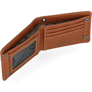 Harley-Davidson Men's B&S Logo Croco RFID Billfold Chain Wallet, Brown MWM128/35