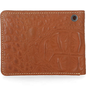 Harley-Davidson Men's B&S Logo Croco RFID Billfold Chain Wallet, Brown MWM128/35