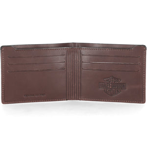 Harley-Davidson Men's Vintage B&S Logo RFID Leather Billfold Wallet, Black MWM129/08
