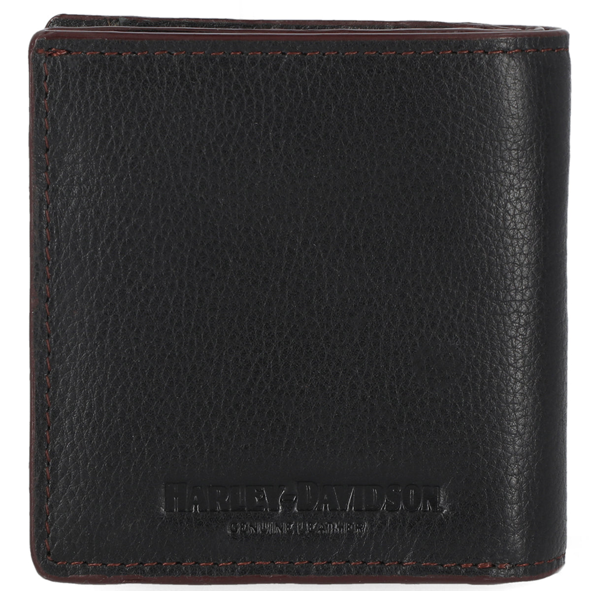 Leather coin-pocket wallet with all-over embossed eagle | EMPORIO ARMANI Man