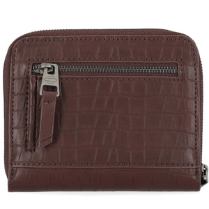 Harley-Davidson Women's Metal Bar & Shield Croco Small Zip Around Wallet, Maroon MWW047/36
