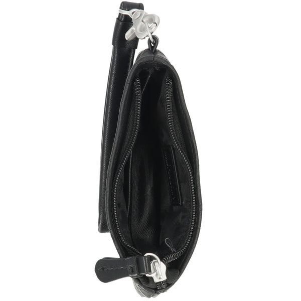Harley-Davidson Women's Open Bar & Shield Croco Coin Case W/ Wristlet, Black MWW048/08