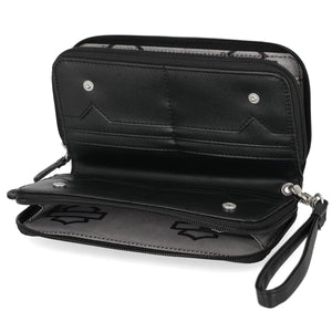 Harley-Davidson Women's Wille G. Skull Embellished  Zip Around Wristlet, Black MWW052/08