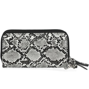 Harley-Davidson Women's Python Print B&S Logo RFID Zip Around Wristlet, Black MWW061/08