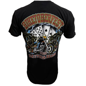 Official Daytona Biketoberfest 2026 Men's Gambling Rider Short Sleeve Shirt, Black