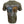 An olive green short-sleeve t-shirt shown from the back, featuring a large graphic print with two stylized skulls in blue and orange, the text 'Biktoberfest', '2026', and 'Bayona Beach'.