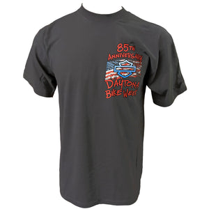 Teddy Morse's Daytona Harley-Davidson Men's Burnout Pin-Up Bike Week 2026 Short Sleeve Shirt, Midnight Gray