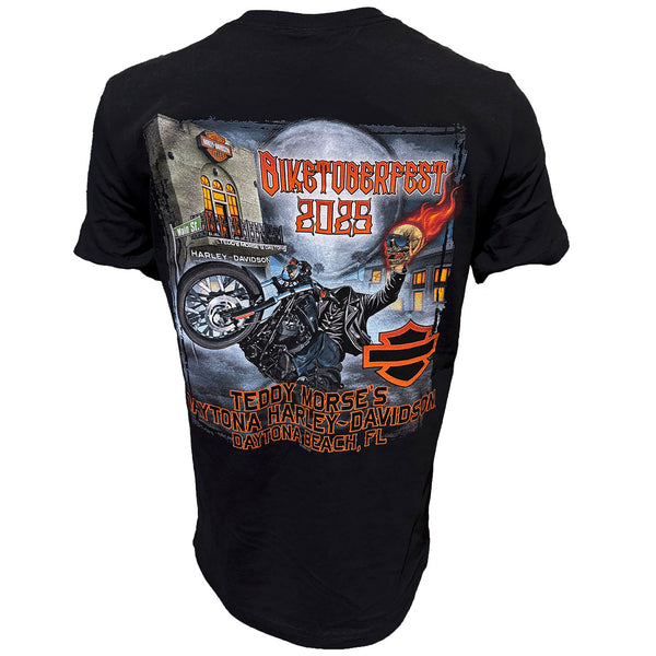 Teddy Morse's Daytona Harley-Davidson Men's Biketoberfest 2025 Headless Hunter Short Sleeve Shirt, Black