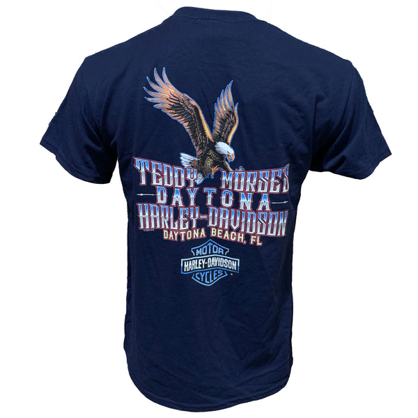 Harley-Davidson Men's Bike Week 2025 Freedom Patriot Short Sleeve Shirt, Navy Blue Tee