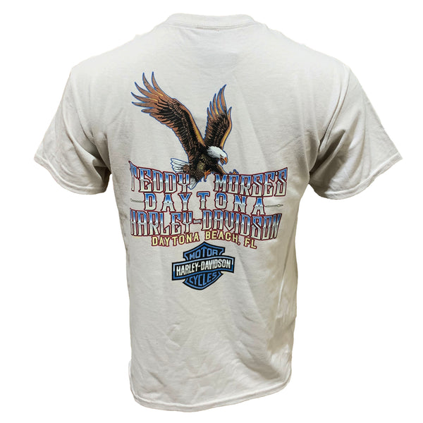 Harley-Davidson Men's Bike Week 2025 Freedom Patriot Short Sleeve Shirt, Beige Tee