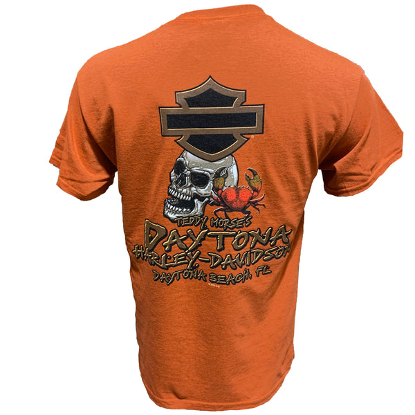 Harley-Davidson Men's Bike Week 2025 Salty Beach Crab Short Sleeve Shirt, Brunt Orange