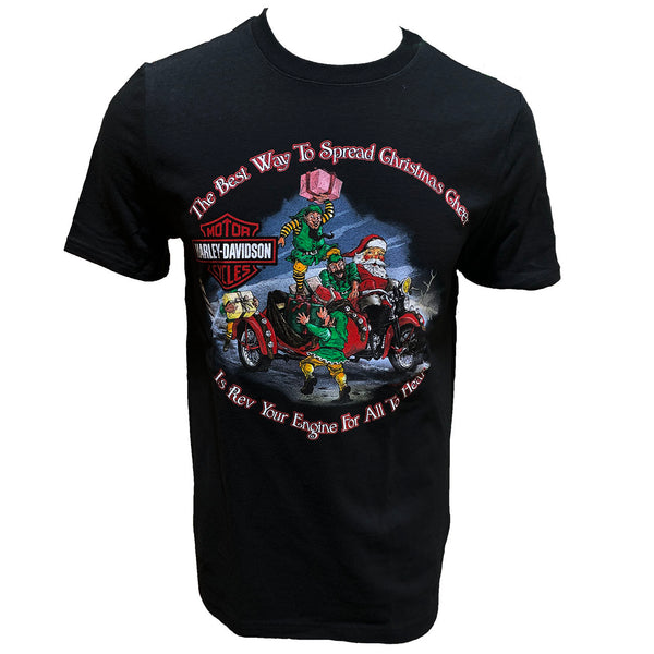 Teddy Morse's Daytona Harley-Davidson Men's Santa's Christmas Ride Out Short Sleeve Shirt, Black