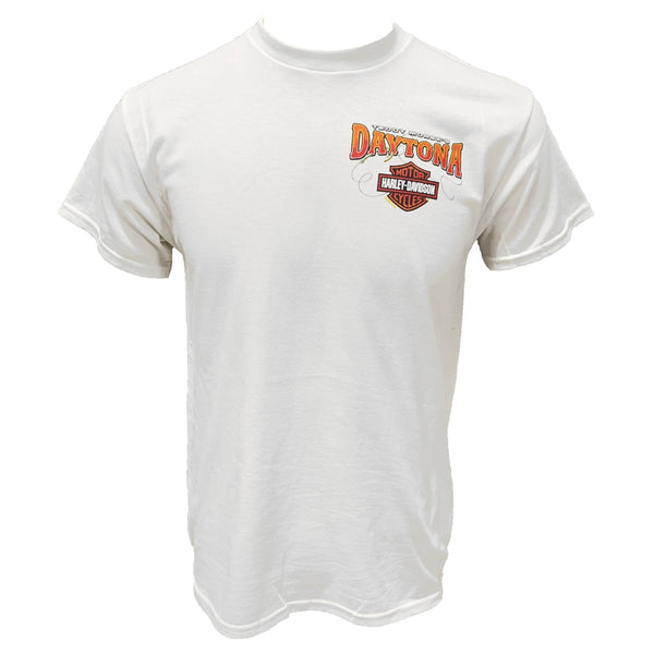 Teddy Morse's Daytona Harley-Davidson Men's Fish N' Ride Short Sleeve Shirt, White