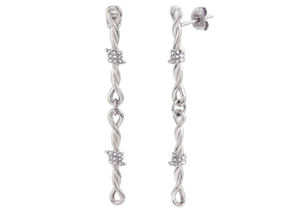 Steel Horse Jewelry Women's Wild Barbed Wire Drop Earrings, Silver Tone E0032