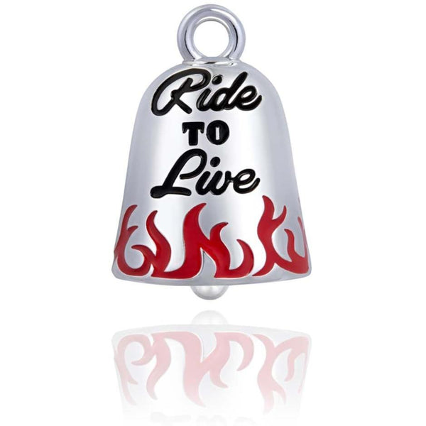 Steel Horse Jewelry Live To Ride Flames Road Ride Bell, Silver Finish SRB0022