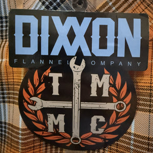 Dixxon x TMMC Exclusive Collaboration Flannel Button-Up Long Sleeve Shirt, Orange & Blue