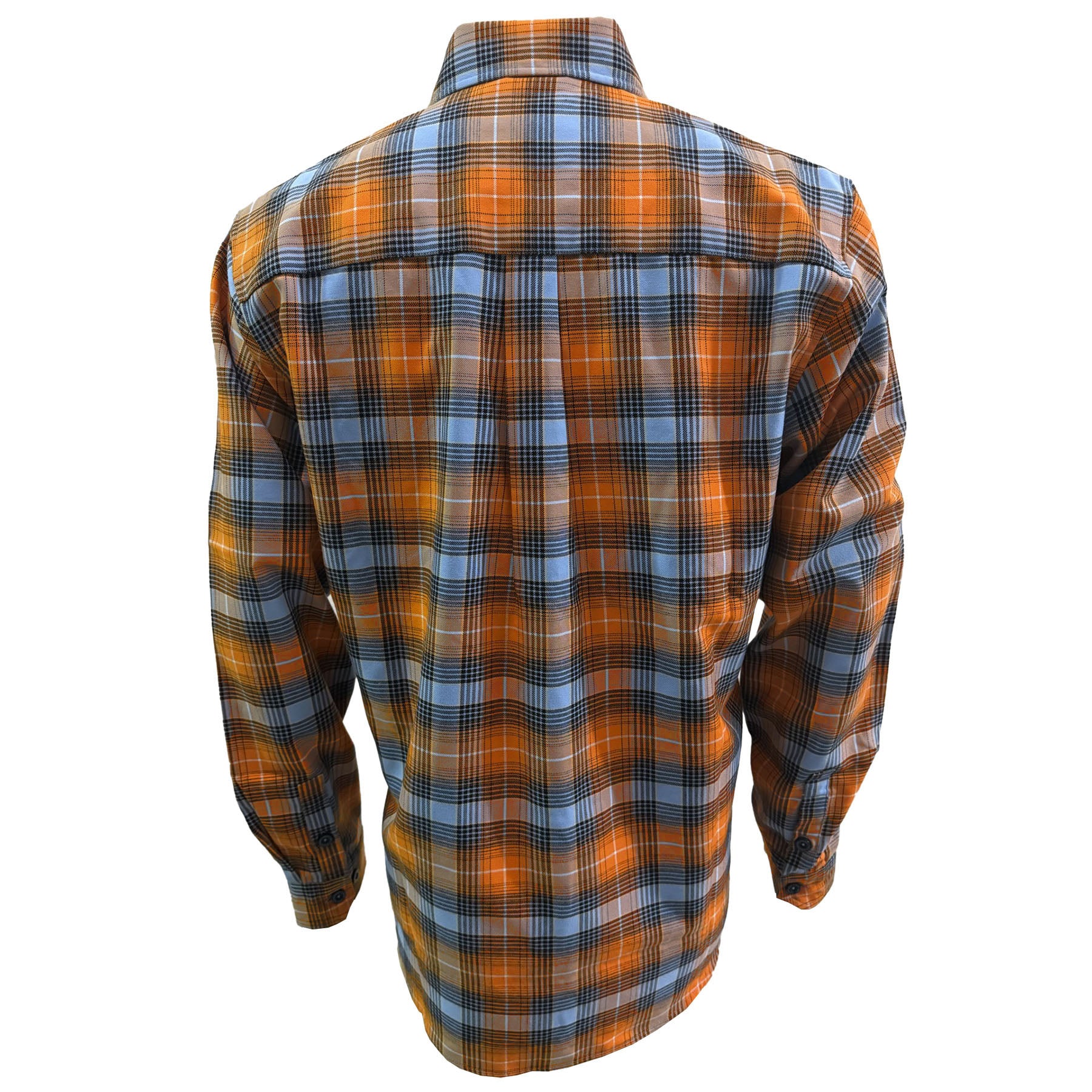 Dixxon x TMMC Men's Exclusive Collaboration Flannel Button-Up Long Sleeve Shirt, Orange & Blue Orange / 3XL Dixxon x TMMC Men's Exclusive Collaboration Flannel Button-Up Long Sleeve Shirt, Orange & Blue Orange / 3XL