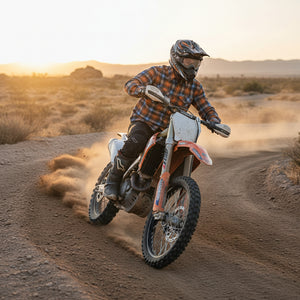 Dixxon x TMMC Exclusive Collaboration Flannel Button-Up Long Sleeve Shirt, Orange & Blue