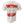 White t-shirt with red and black text and graphics on a white background