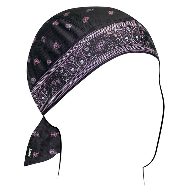 ZanHeadgear Flydanna Paisley Micromesh Polyester Bandana, Pink/Purple ZM019