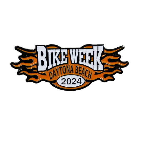 Daytona Beach Bike Week 2024 Flames 1.75" x .75" Pin