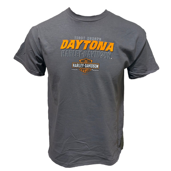 Teddy Morse's Daytona Harley-Davidson Men's Bike Week 2025 Retro Short Sleeve Shirt, Slate Gray