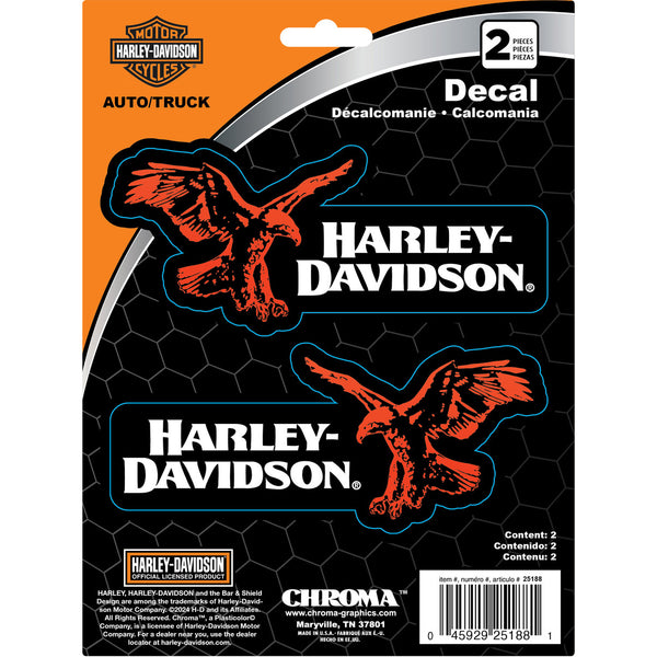 Harley-Davidson 2-Piece Right/Left Eagle w/ H-D Text 6x8 in. Decal, Black CG25188