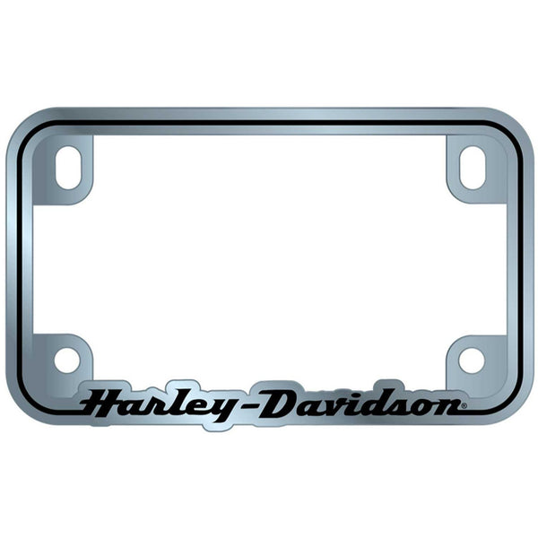 Harley-Davidson Premium Metal H-D Script 7" X 4" Motorcycle License Plate Frame, SilverCG42901