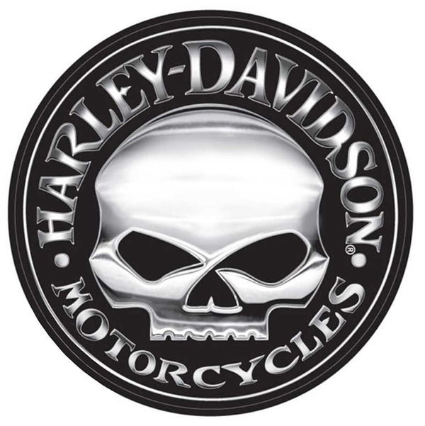 Harley-Davidson X-Large Willie G Skull Logo 29" Decal, Silver/Black CG4331
