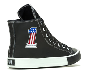 Harley-Davidson Men's Baxter High-Top #1 Leather Sneakers, Black D93904
