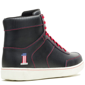 Harley-Davidson Men's Grady All Day Wear Black Sneakers, Black/Red D96327