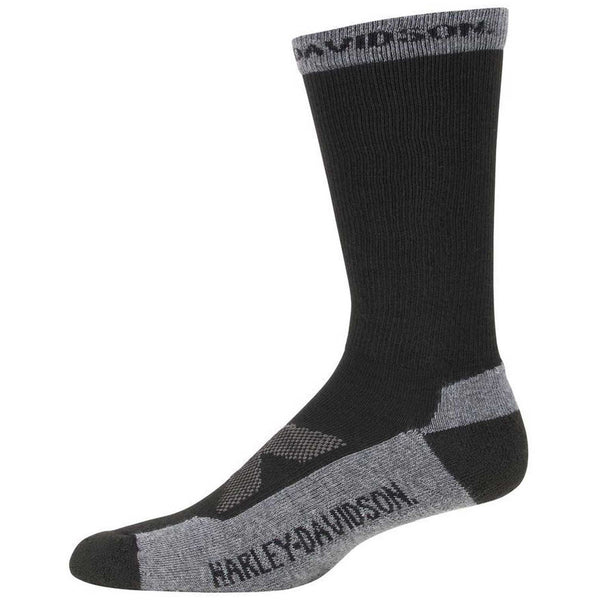 Harley-Davidson Men's Moisture Wicking Breathable Mesh Core Riding Socks, Black D9988470-001