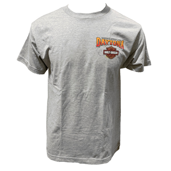 Teddy Morse's Daytona Harley-Davidson Men's Fish N' Ride Short Sleeve Shirt, Steel Gray