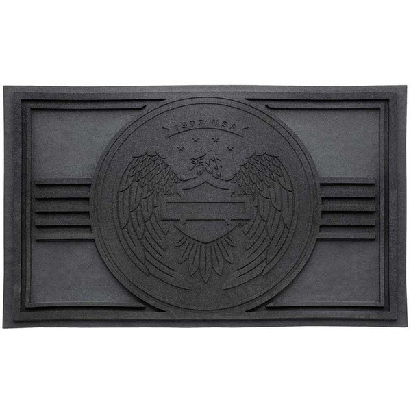 Harley-Davidson Open B&S Eagle Rubber 30" x 18" Entry Mat, Black, HDL-10077