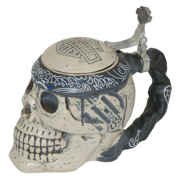 Harley-Davidson Bar & Shield Sculpted Ceramic Skull Stein, 24 oz. HDL-18606