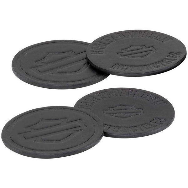 Harley-Davidson Open Bar & Shield Coaster Set, Black Faux Leather, Set of Four, HDX-98535