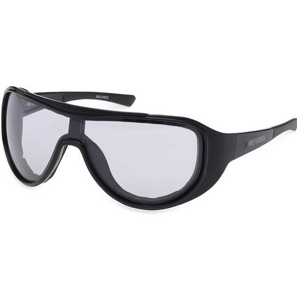 Harley-Davidson Men's Badlands Shield Photochromic Sunglasses, Shiny Black Frames