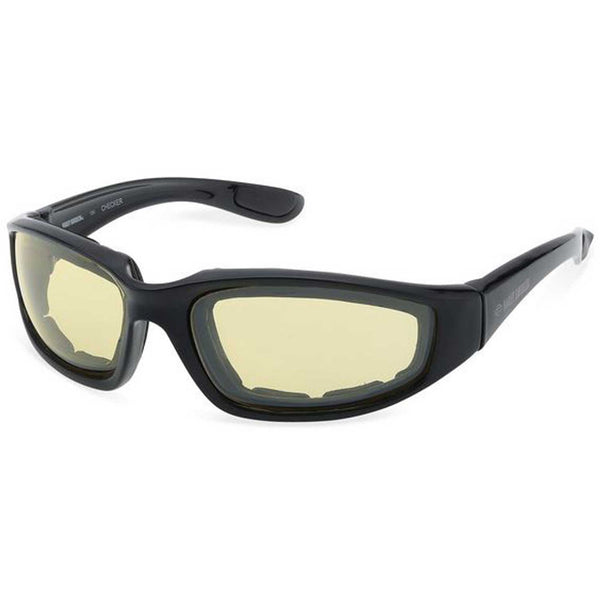 Harley-Davidson Men's Checker Square Sunglasses, Black Frames & Yellow Lenses HZ0029-01J