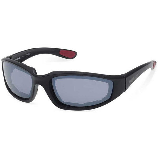 Harley-Davidson Men's Checker Square Sunglasses, Matte Black Plastic Frames