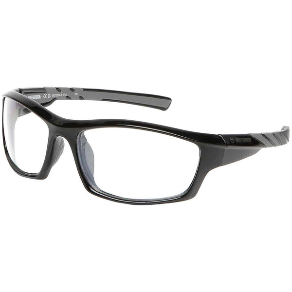Harley-Davidson Men's Racer Clear Lens Sport Wrap Sunglasses, Black Frame HZ0036-01X