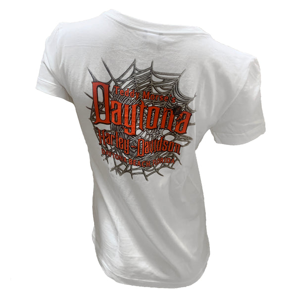 Teddy Morse's Daytona Harley-Davidson Women's Biketoberfest 2024 Widow Short Sleeve Shirt, White