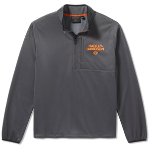 Gray pullover with Harley-Davidson logo on a white background