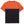 Back view of a two-tone orange and black t-shirt on a white background
