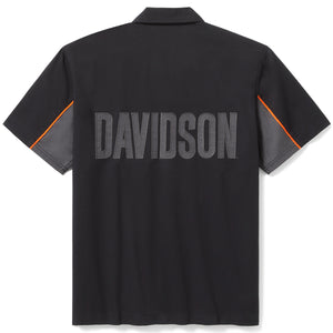 Black shirt with 'DAVIDSON' printed on the back against a white background